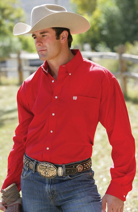 Chemise western homme CINCH en coton rouge 