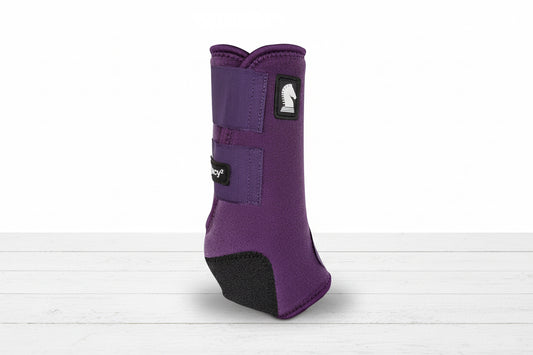 Guêtres Classic Equine Legacy² Leg Boots, protection anatomique et performance pour le cheval, couleur aubergine