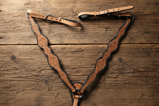 Collier de chasse bicolore tooling floral