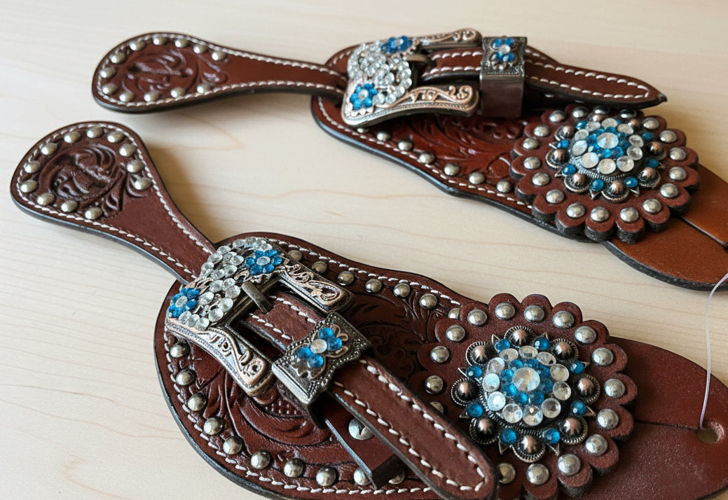 Lanières show femme bleu turquoise