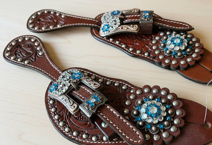 Lanières show femme bleu turquoise