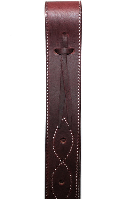 Contre-sanglon Off Billet en cuir latigo pour selle western assurant un sanglage fiable et durable, zoom sur les coutures 