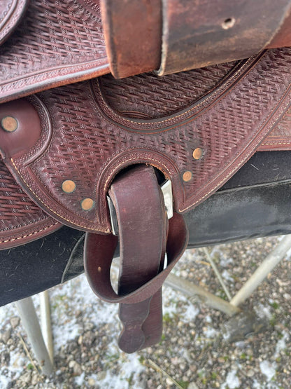 Selle de reining Tom Winter avec arçon 55S, latigo