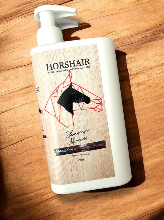 shampoing au monoï de la marque horshair, parfait pour une hydratation intense 