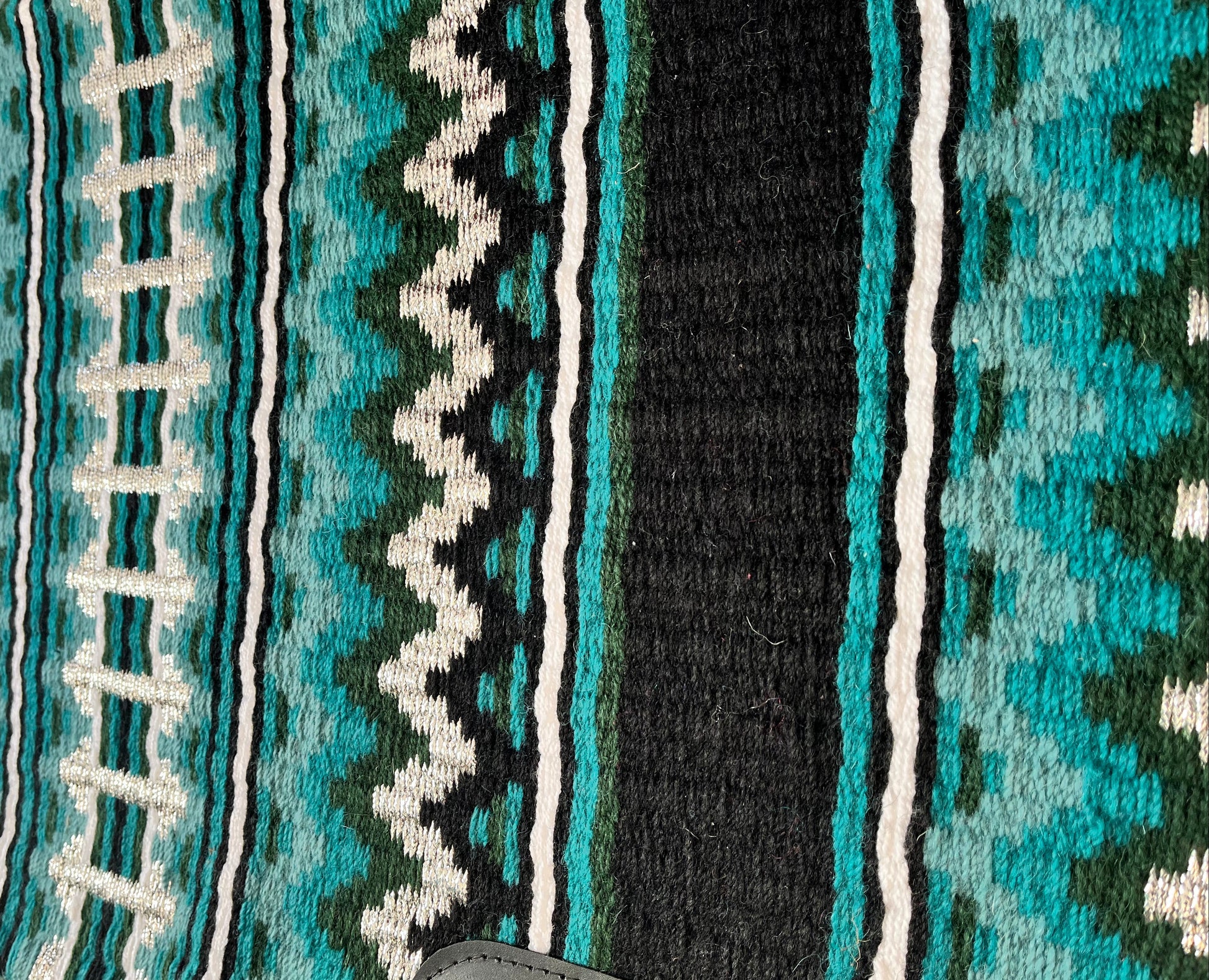 Show pad western laine mérinos vert forêt argenté noir pour concours