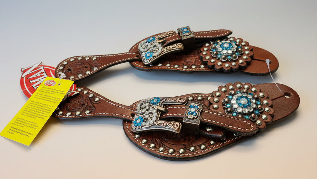 Lanières show femme bleu turquoise