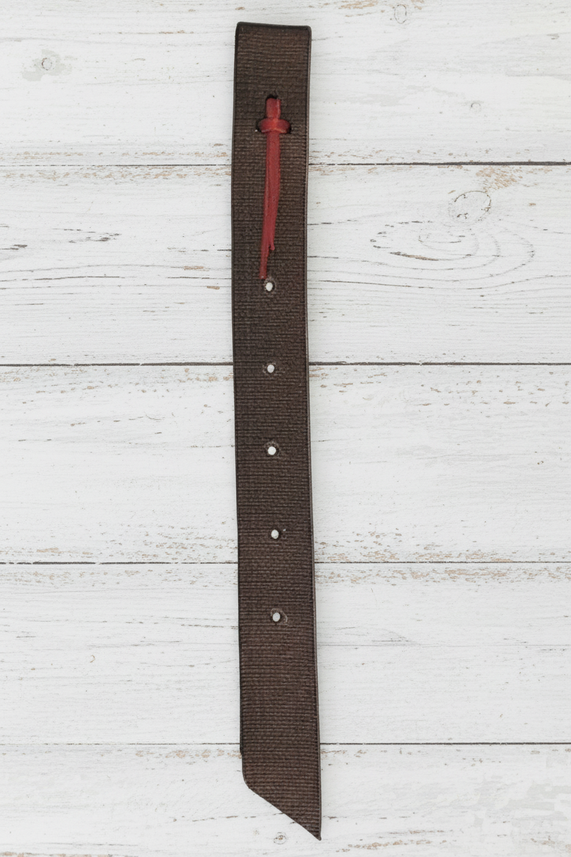 Off Billet Weaver Equine en nylon marron avec attache en cuir latigo bordeaux pour selle western