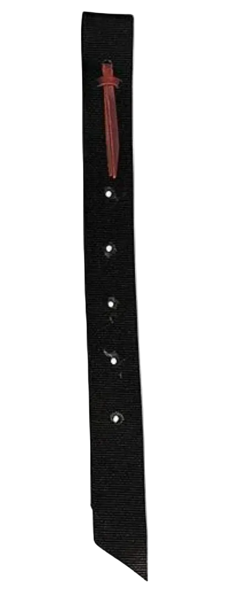 Off Billet Weaver Equine en nylon noir avec attache en cuir latigo bordeaux pour selle western