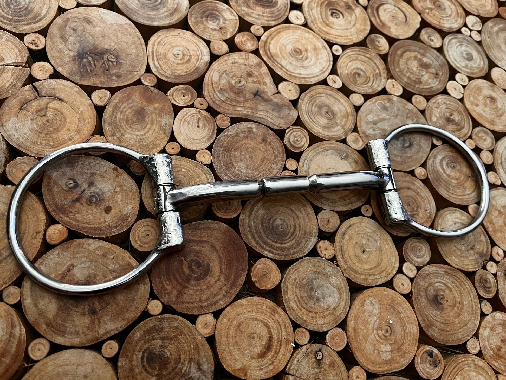 Mors D-ring snaffle Billy Allen pour cheval, modèle show en acier
