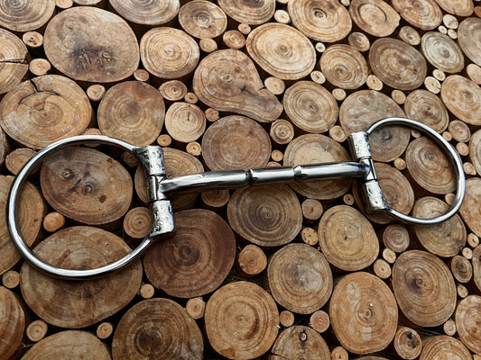 Mors D-ring snaffle Billy Allen pour cheval, modèle show en acier
