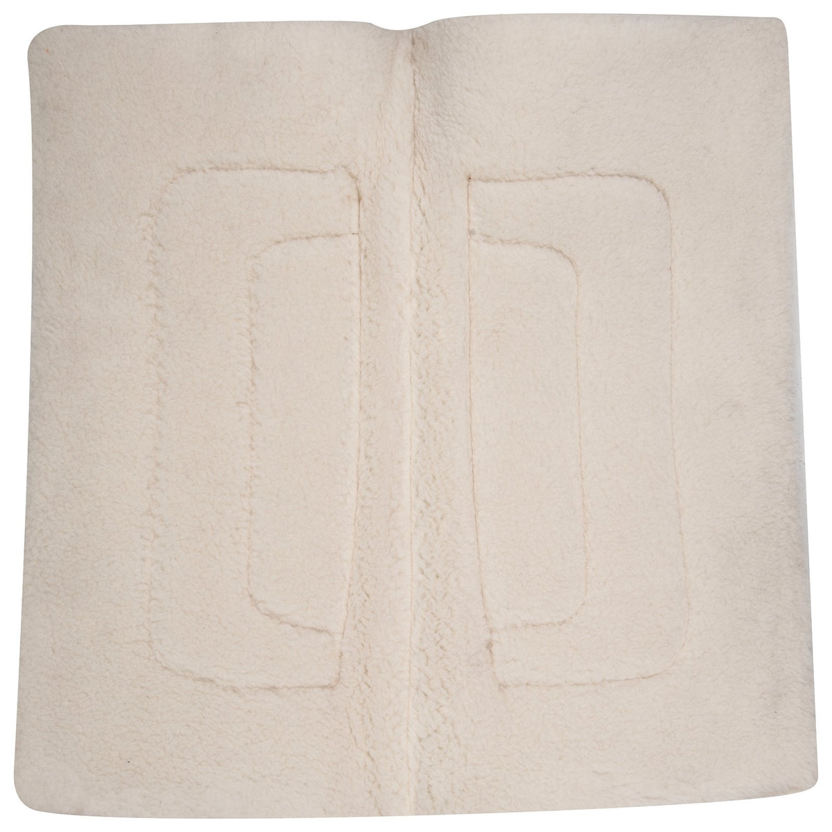 Classic Equine Performance Trainer Western Pad noir ou marron, 31x32 – tapis western confort équitation, en position sur le dos du cheval, intérieur montrant la laine de mérinos 