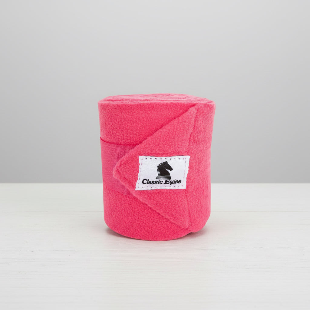 Bandes de polo Classic Equine rose pour protection des membres du cheval
