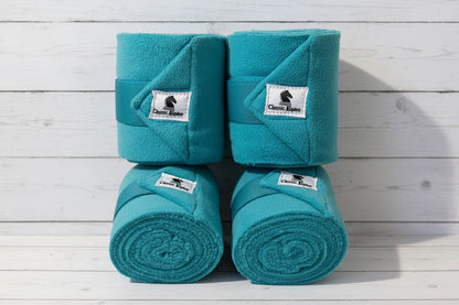 Pack de Bandes de polo Classic Equine turquoise pour protection des membres du cheval
