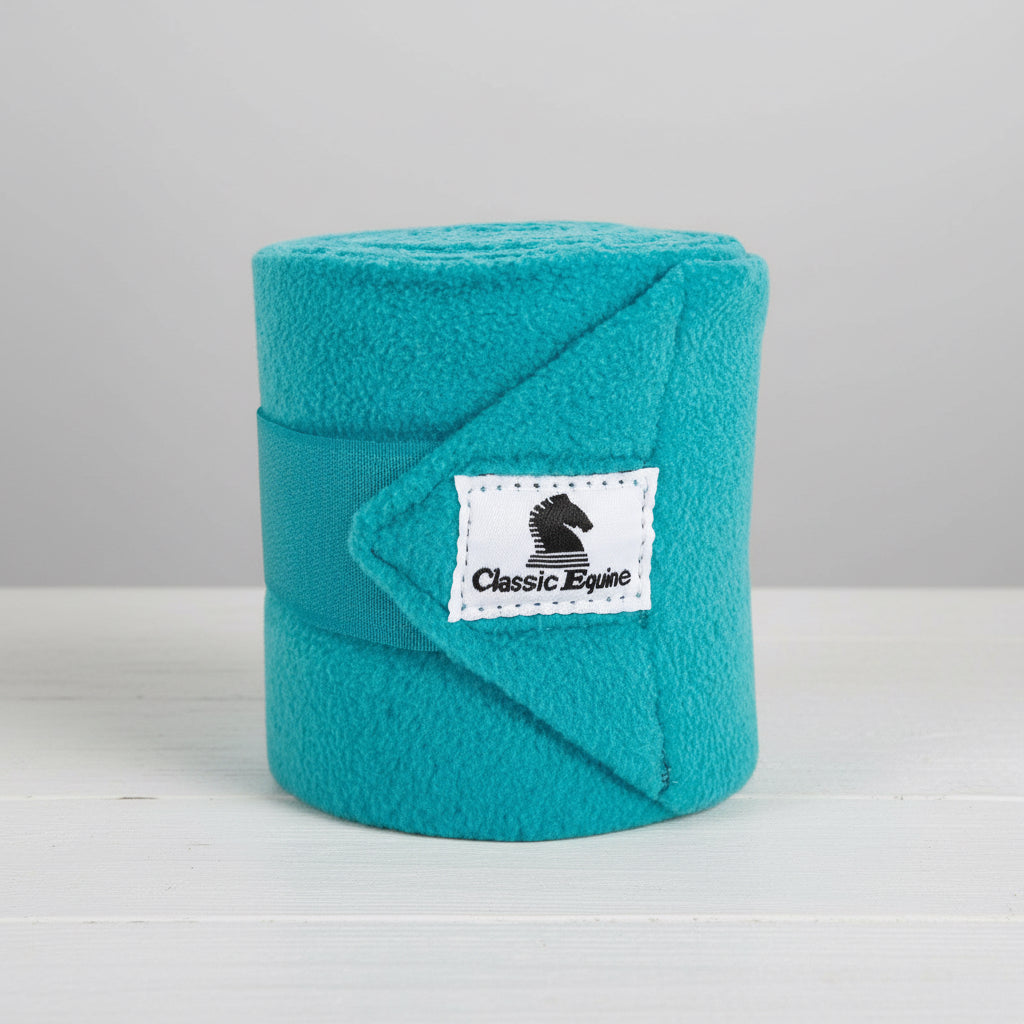 Bandes de polo Classic Equine turquoise pour protection des membres du cheval
