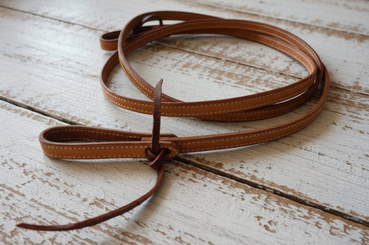 rênes en cuir fermées western couleur light oil 