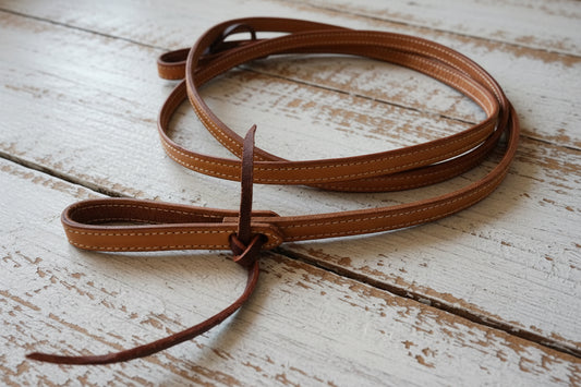 rênes en cuir fermées western couleur light oil 