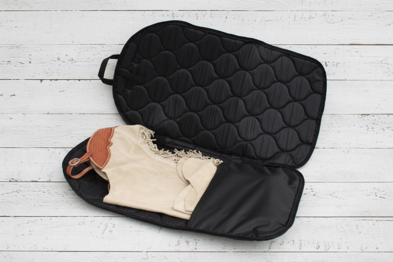 Sac à chaps western noir rembourré pour transport et protection
