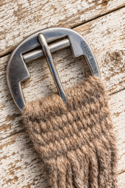 sangle mohair en alpaga classic equine, zoom sur la boucle 