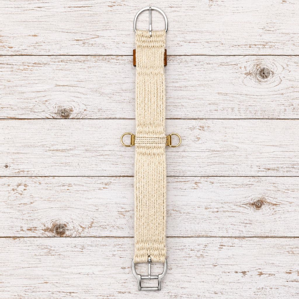 Sangle western Weaver Equine Smart Cinch 27 brins straight en mélange de mohair avec boucle inox Roll Snug, dessous