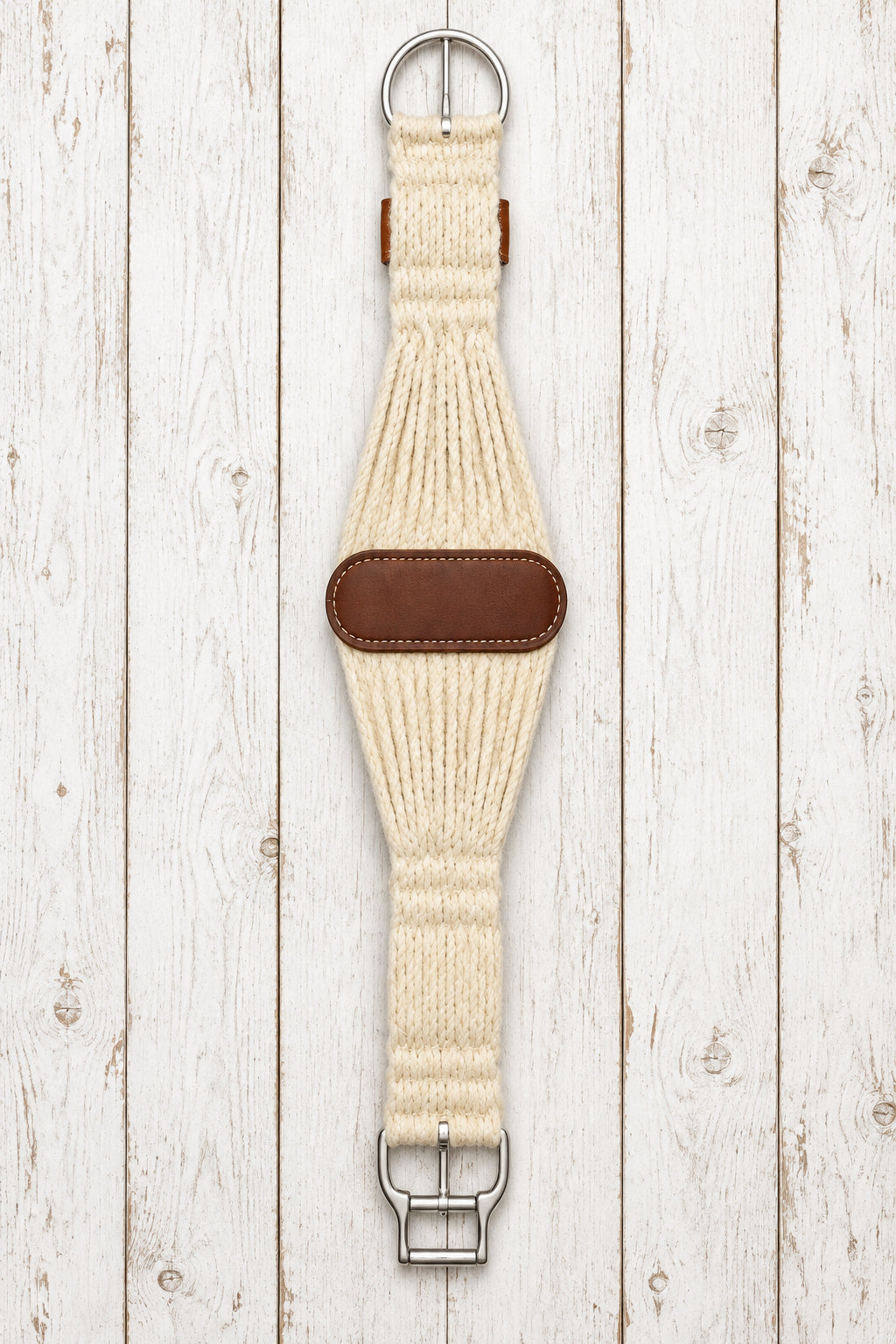 Sangle western Weaver Equine Roper Smart Cinch 27 brins en mélange de mohair avec boucle inox Roll Snug, dessous 