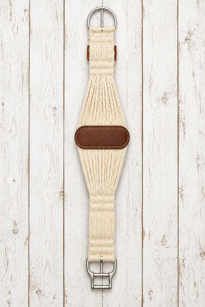 Sangle western Weaver Equine Roper Smart Cinch 27 brins en mélange de mohair avec boucle inox Roll Snug, dessous 