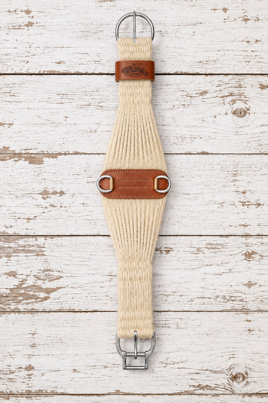 Sangle western Weaver Equine Roper Smart Cinch 27 brins en mélange de mohair avec boucle inox Roll Snug.
