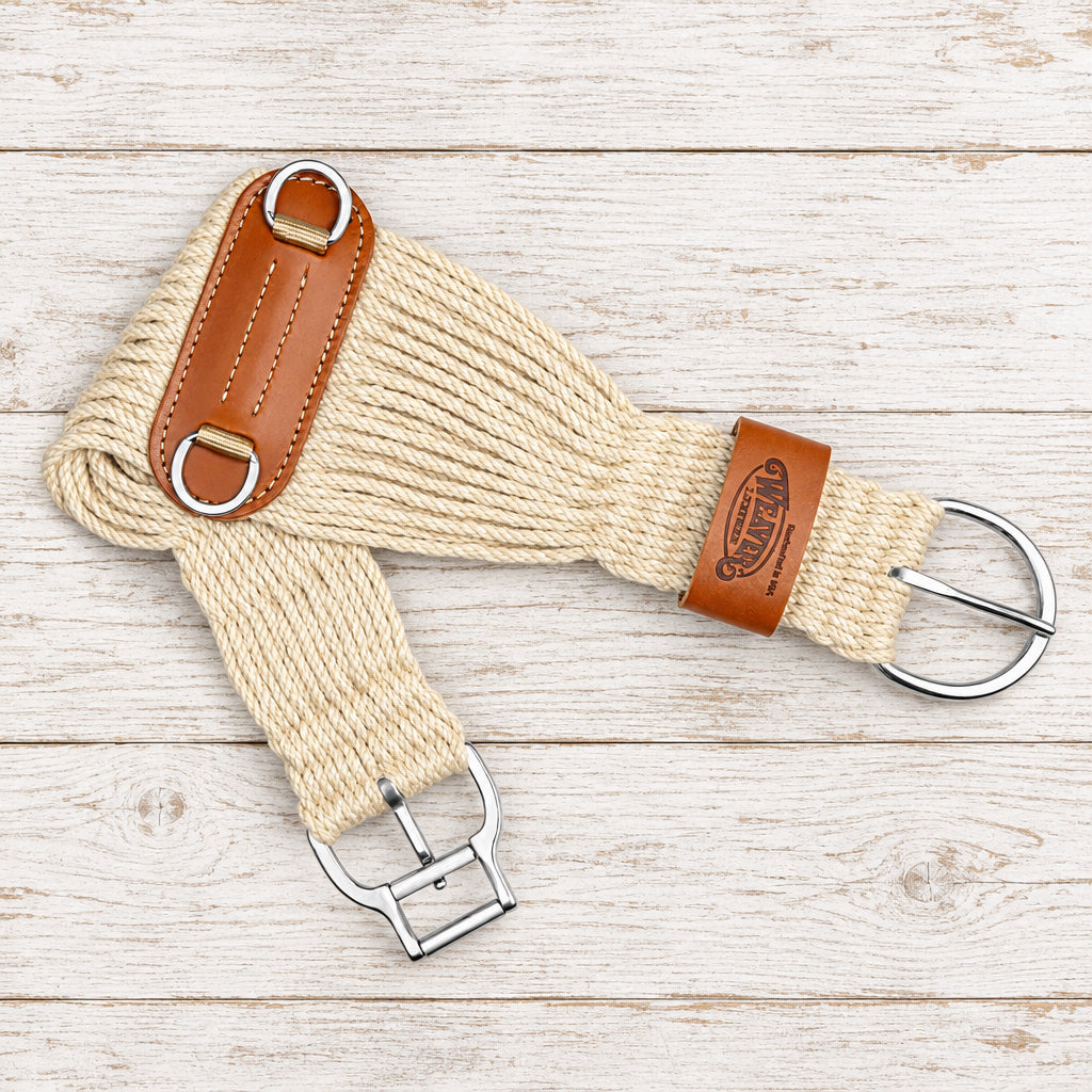 Sangle western Weaver Equine Roper Smart Cinch 27 brins en mélange de mohair avec boucle inox Roll Snug 2