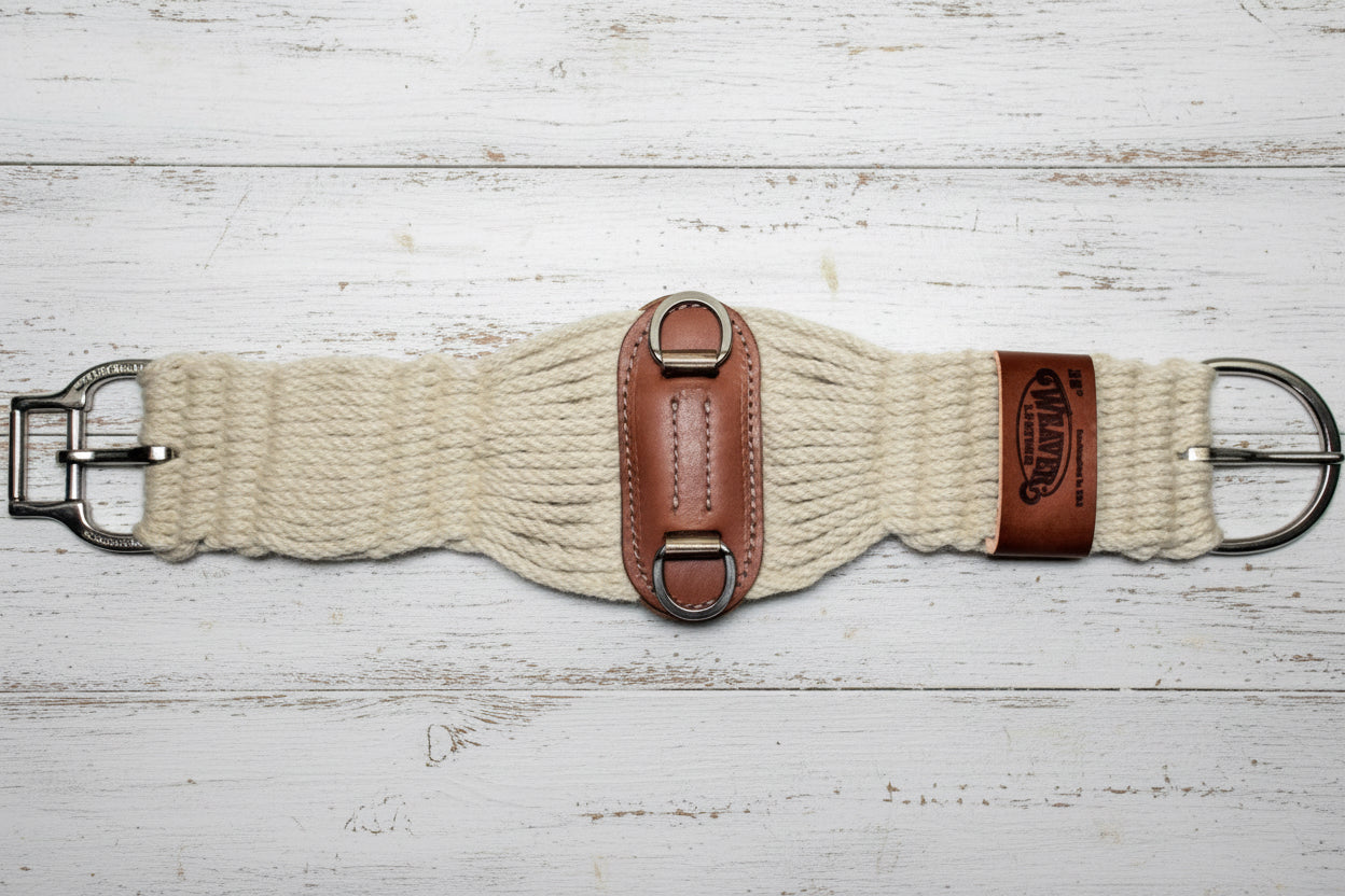 Sangle western Weaver Leather en mohair pour selle roper - sangle anatomique western haut de gamme pour cheval avec la boucle unique smart cinch