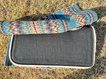 Tapis de selle western Classic Equine SensorFlex 1 pouce avec dessus en laine et dessous en laine Mérinos, sous le blanket 