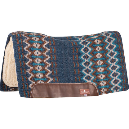 Tapis de selle western Classic Equine SensorFlex 1 pouce avec dessus en laine et dessous en laine Mérinos, navy chestnut