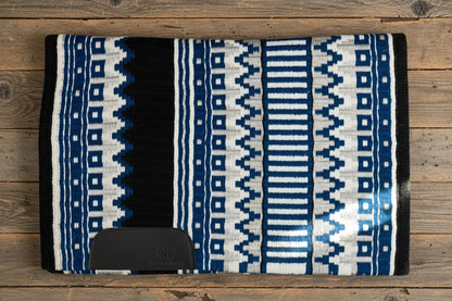 Show pad western premium bleu noir blanc avec détails argentés