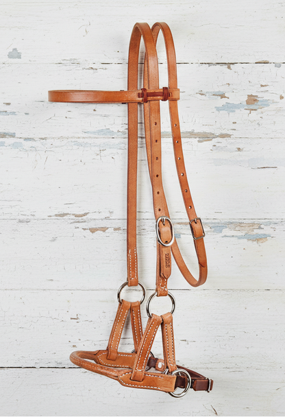 Side pull arrondi sur le chanfrein en cuir hermann oak, de la marque Schutz brothers 