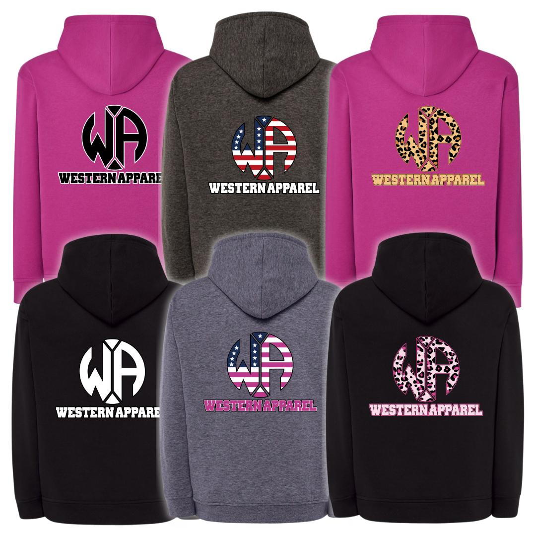 Sweat à capuche Western Apparel avec logo poitrine sur le cœur et grand logo Western Apparel dans le dos