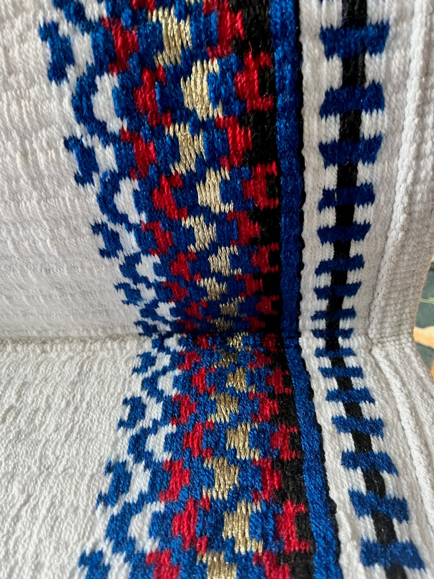 Tapis de selle western Show Pad Premium blanc, rouge et bleu pour reining, pleasure et compétition