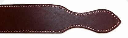 Tie Strap (sanglon) en cuir latigo pour selle western assurant un sanglage solide, précis et durable, zoom bout 