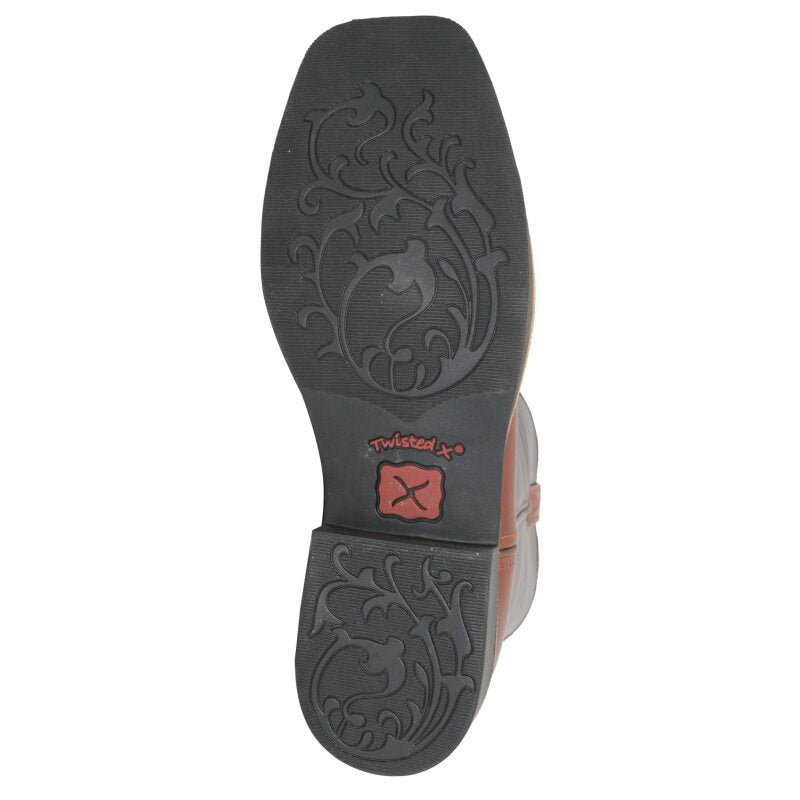 Chaussures femme Twisted X X-Ruff Stock couleur chocolat en cuir, vue de la semelle
