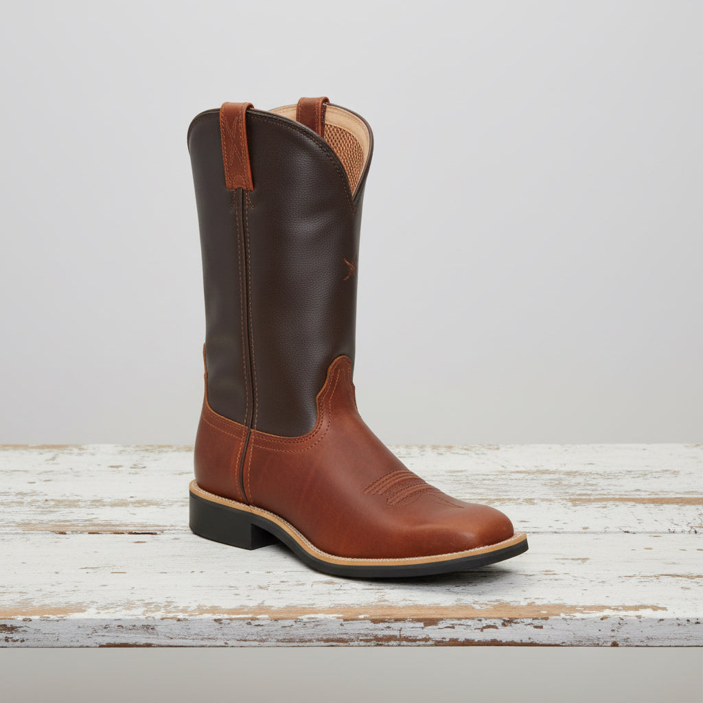 Chaussures femme Twisted X X-Ruff Stock couleur chocolat en cuir

