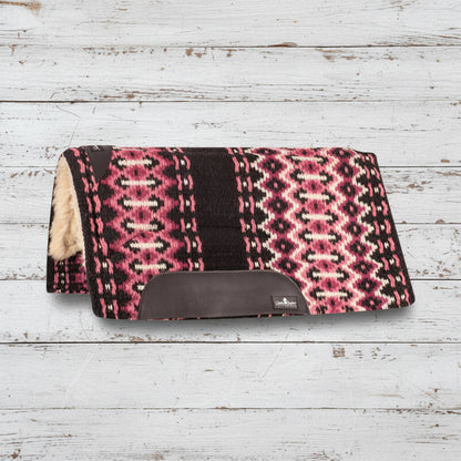 Pad western Classic Equine Sensorflex Wool Top 81 x 86 cm coloris noir, rose, framboise - tapis western en laine haute qualité pour cheval
