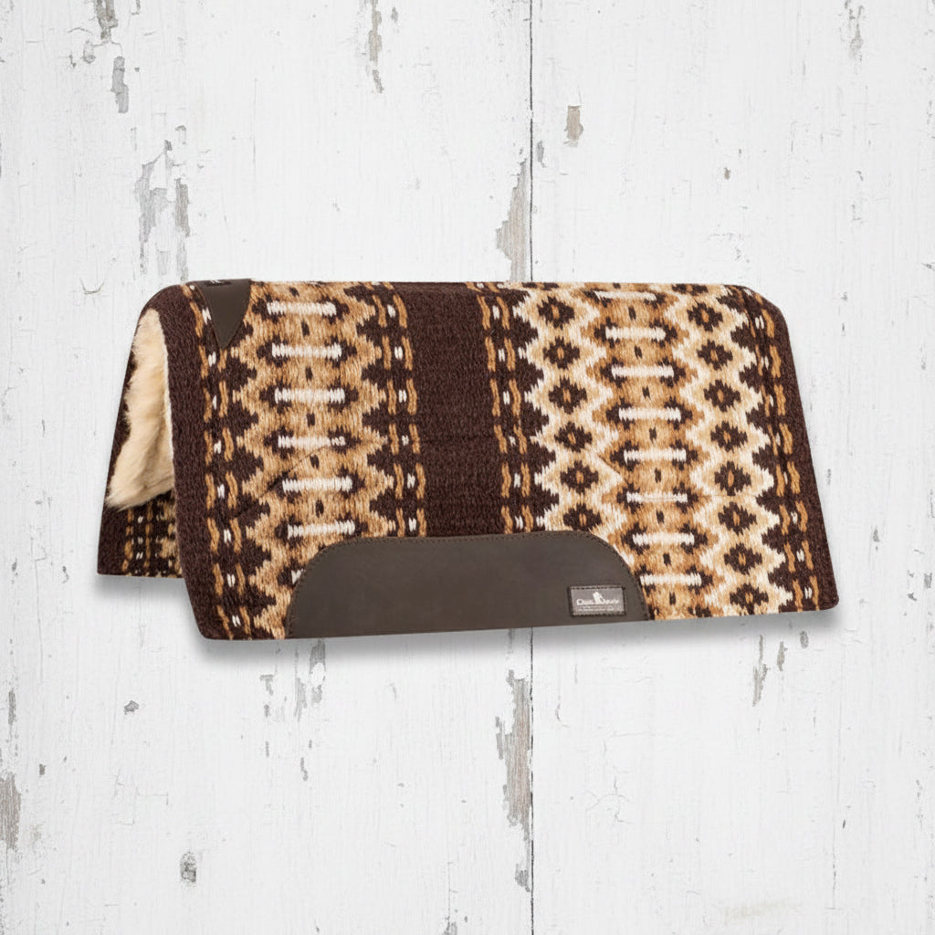 Pad western Classic Equine Sensorflex Wool Top 81 x 86 cm coloris coffee cream - tapis western en laine haute qualité pour cheval
