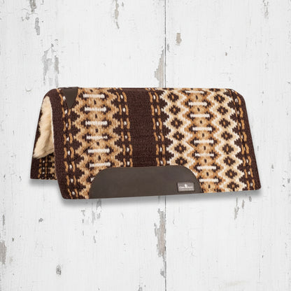 Pad western Classic Equine Sensorflex Wool Top 81 x 86 cm coloris coffee cream - tapis western en laine haute qualité pour cheval
