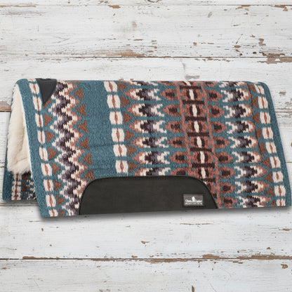 Pad western Classic Equine Sensorflex Wool Top 81 x 86 cm coloris peacock cashmere - tapis western en laine haute qualité pour cheval
