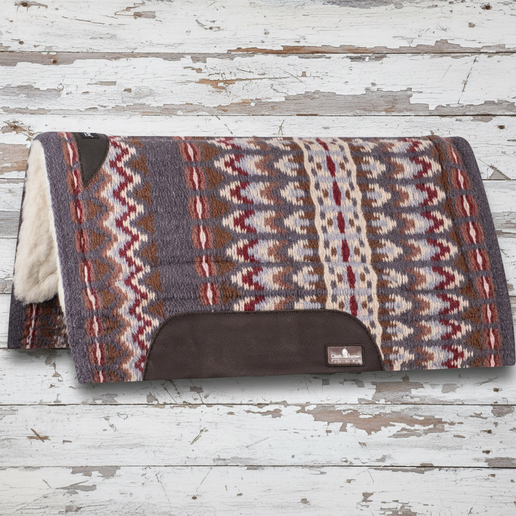 Pad western Classic Equine Sensorflex Wool Top 81 x 86 cm coloris slate russet - tapis western en laine haute qualité pour cheval
